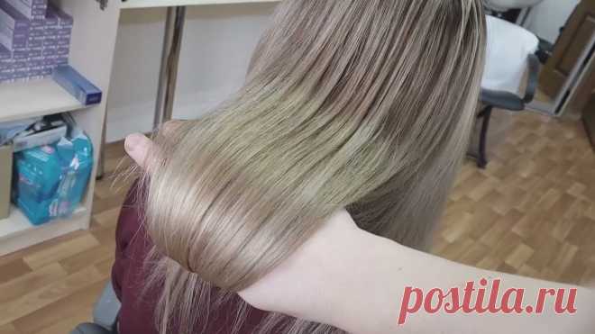 Бежевый блонд.Растяжка цвета.Окрашивание волос. В этом видео я делаю #окрашивание #волос #эстель .
