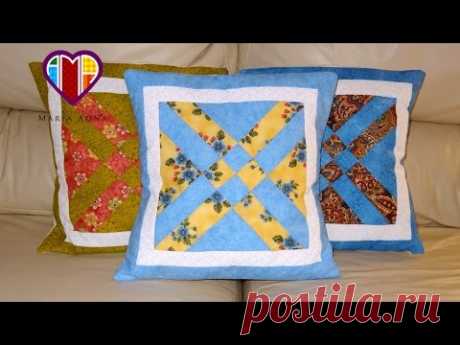 Patchwork - Almofadas em patchwork As flexas - Maria Adna Ateliê - Vídeo de técnica de patchwork - YouTube