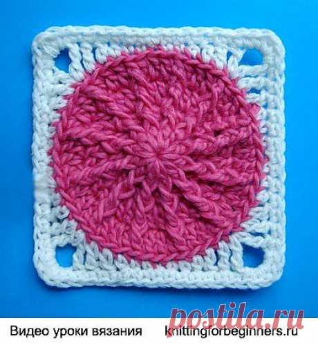 Квадратный мотив с рельефными столбиками. Видео МК. / knittingforbeginners.ru