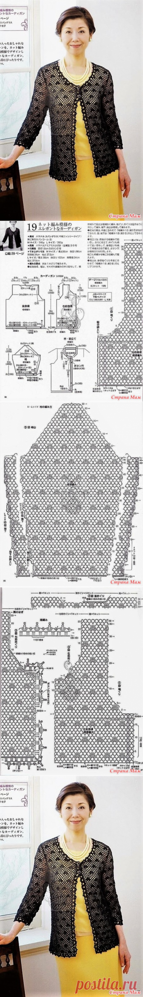 Ажурный жакет. Крючок. - ВЯЗАНАЯ МОДА+ ДЛЯ НЕМОДЕЛЬНЫХ ДАМ - Страна Мам