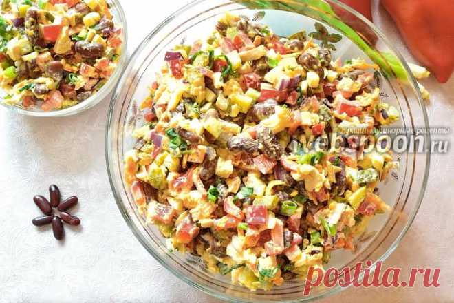 Салат с фасолью и курицей рецепт с фото, как приготовить на Webspoon.ru