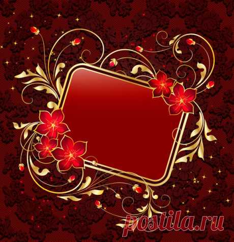 PSD, Floral Red Background. PSD background for Photoshop free layered file Download.