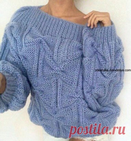 Джемпер узором “бантики” спицами. Схема https://shkatulka-rukodeliya.com/vyazanie-spitsami/dzhempera-pulovery/dzhemper-uzorom-bantiki-spicami/