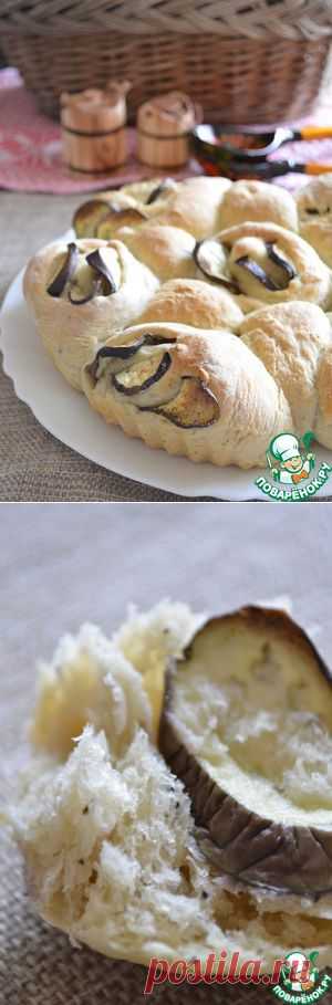 Постный чесночный хлеб с баклажанами - кулинарный рецепт