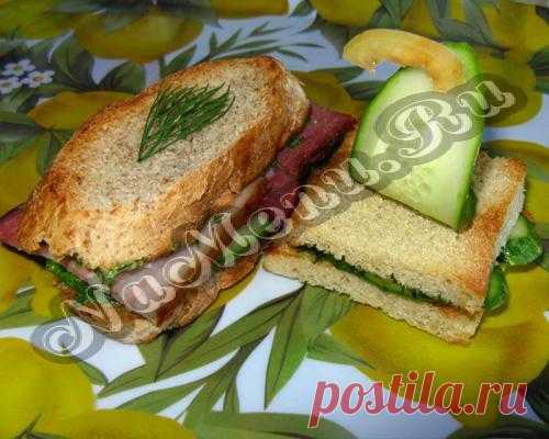 Рецепт овощного и мясного бутербродов с фотографиями