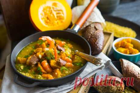 Тыквенный суп с бульоном и крупами - Andy Chef - блог о еде и путешествиях, пошаговые рецепты, интернет-магазин для кондитеров