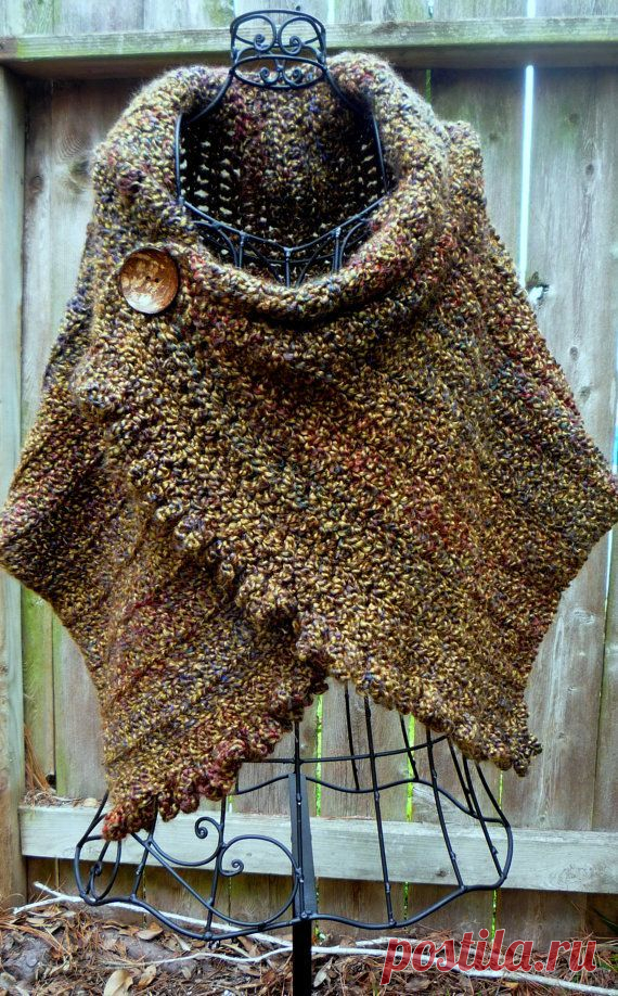 Cream tweed wrap with large black button