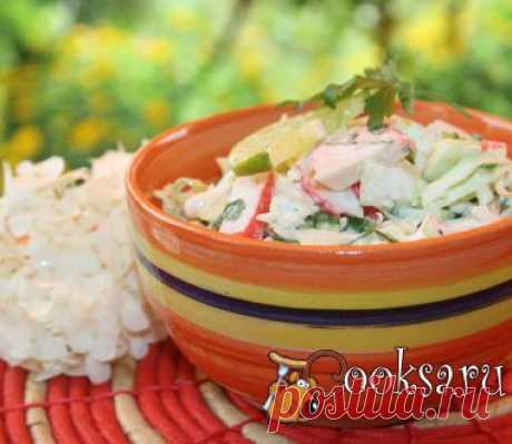 Капустный салат с крабовыми палочками и ноткой лайма фото рецепт приготовления