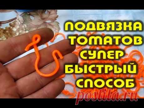 Подвязка томатов супер быстрый способ - YouTube