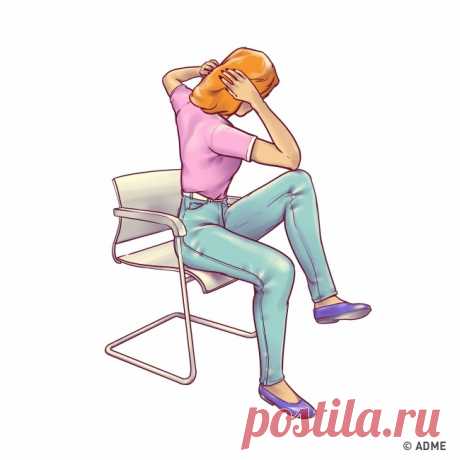 6 упражнений для плоского живота, которые можно делать прямо на стуле