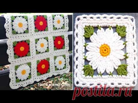 CROCHET EASY Crochet Granny Square Motif #3 How to join motifs