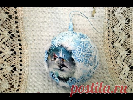 Handmade Christmas tree ball. Новогодний елочный шар своими руками