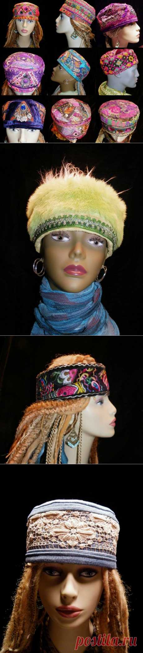 Текстильные шапочки Patchwork Gypsy Style..