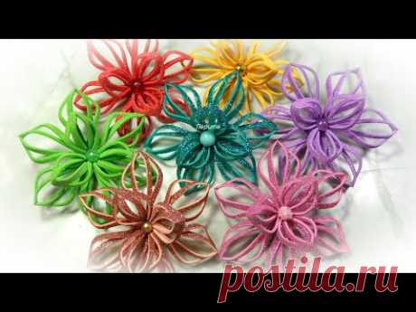 Лёгкий способ как сделать ажурные цветы из фоамирана 🌼 diy EVA foam flowers
