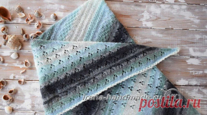Скандинавский платок «Морской бриз» (вязание, схемы и фото) - Irena Handmade