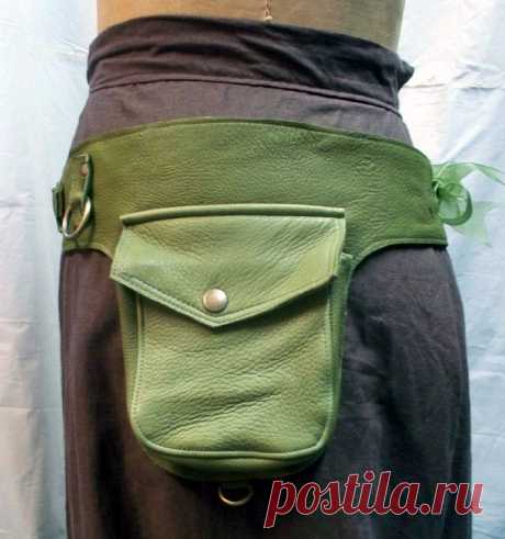 Darkwear Leaf Green Unisex Steampunk Double Hip Bag Holster Utility Belt Pocket…