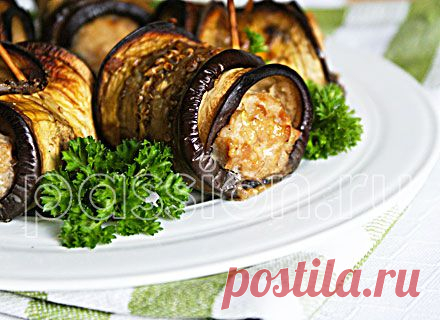 Рулетики из баклажанов с фаршем | passion.ru