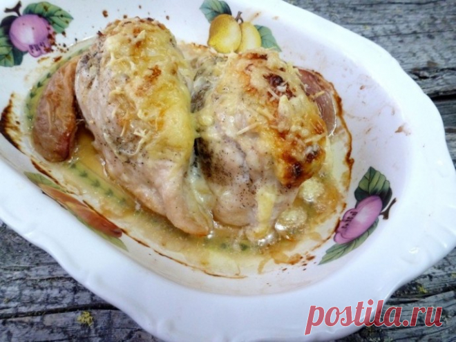 ​Куриная грудка, фаршированная персиками