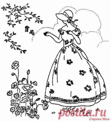Старинные шаблоны для вышивки. Леди 2 - Клуб рукоделия - Страна Мам