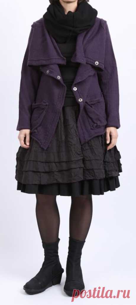 barbara speer - Strickjacke gekochte Wolle mit hohem Kragen brombeere - Winter 2016 - stilecht - mode für frauen mit format...