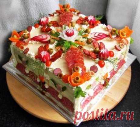 БУТЕРБРОДНЫЕ ТОРТЫ - ОРИГИНАЛЬНЫЕ РЕЦЕПТЫ ВКУСНОЙ ЗАКУСКИ