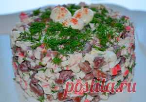 Салат с фасолью и крабовыми палочками | Рыба в духовке — рецепты