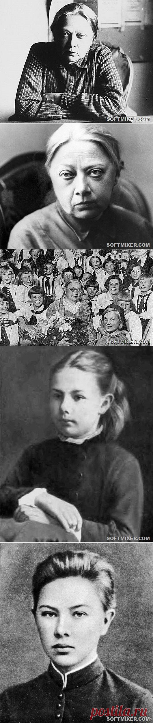 Надежда Крупская в молодости и в старости