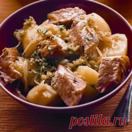 Рагу из семги с картофелем, второе блюдо. Пошаговый рецепт с фото