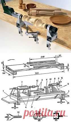 Токарный станок из дрели для работ по дереву - Домашнему мастеру - Сборник - Познавательный Интернет-журнал "Умеха - мир самоделок"