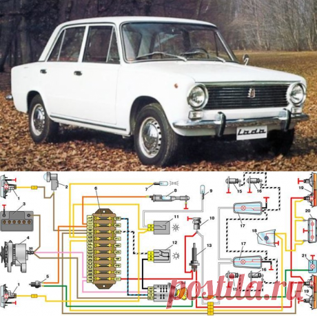ЭЛЕКТРОСХЕМЫ ВАЗ 2101, 21011, 21013 и 21015 инжектор: схемы электрооборудования с детальным описанием и характеристика предохранителей