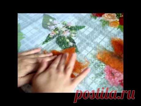 Букет осенних листьев (мастер - класс по валянию)