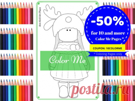 Deer Scrapbooking Digital, Christmas Decoration Idea Card Stamp, Girl Handmade, Interior Doll Coloring Page, Stay at Home Activity by Olga G Hello, dear visitor! We are happy you are here!  Here we present new product at our shop – doll stamps and coloring pages. Our girl digital files are good for coloring, scrapbooking, cardmaking and interior decor.  Attached are 2 JPEG files: 1. girl with face 2. girl without face  Size is standard