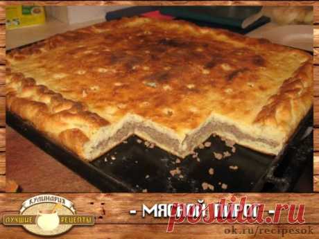 Рецептов мясного пирога имеется множество.Этот отличается необычной технологией приготовления теста,в результате чего получается воздушный,мягкий и очень вкусный пирог.Начинки в основном используются солёные,ну а самый вкусный пирог получается с мясом.