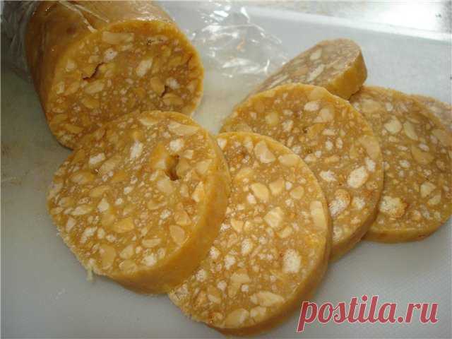 Сладкая колбаска ...без какао (с ирисками)