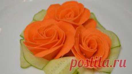 Украшение из овощей Роза из морковки | La-Minute