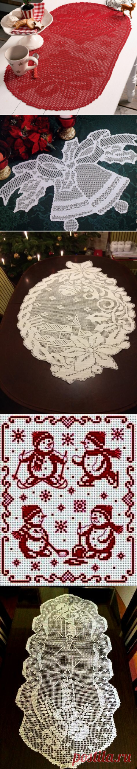 Вяжись, новогодняя салфетка, большая и маленькая - филейное вязание🎄 | Левреткоман-оч.умелец | Яндекс Дзен