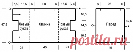​Джемпер‑пончо с ажурным узором - схема вязания спицами. Вяжем Джемперы на Verena.ru