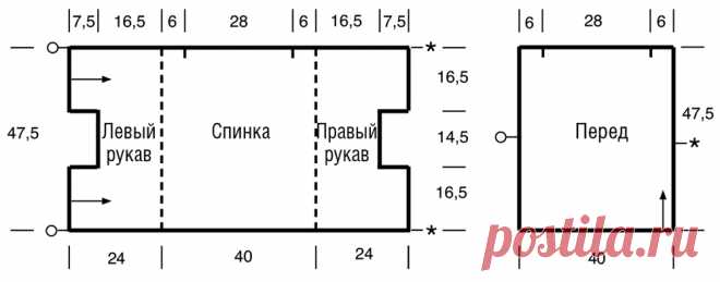 ​Джемпер‑пончо с ажурным узором - схема вязания спицами. Вяжем Джемперы на Verena.ru