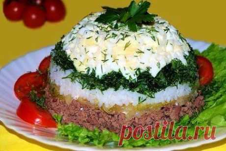 Салат из куриной печени