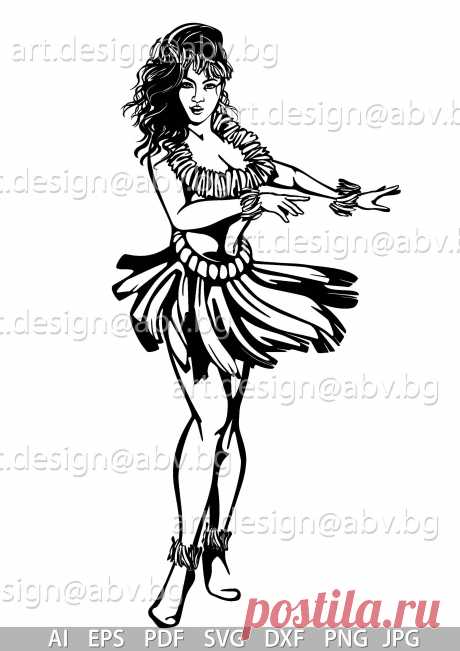 Vector HULA GIRL SVG ai eps png pdf jpg Image Graphic