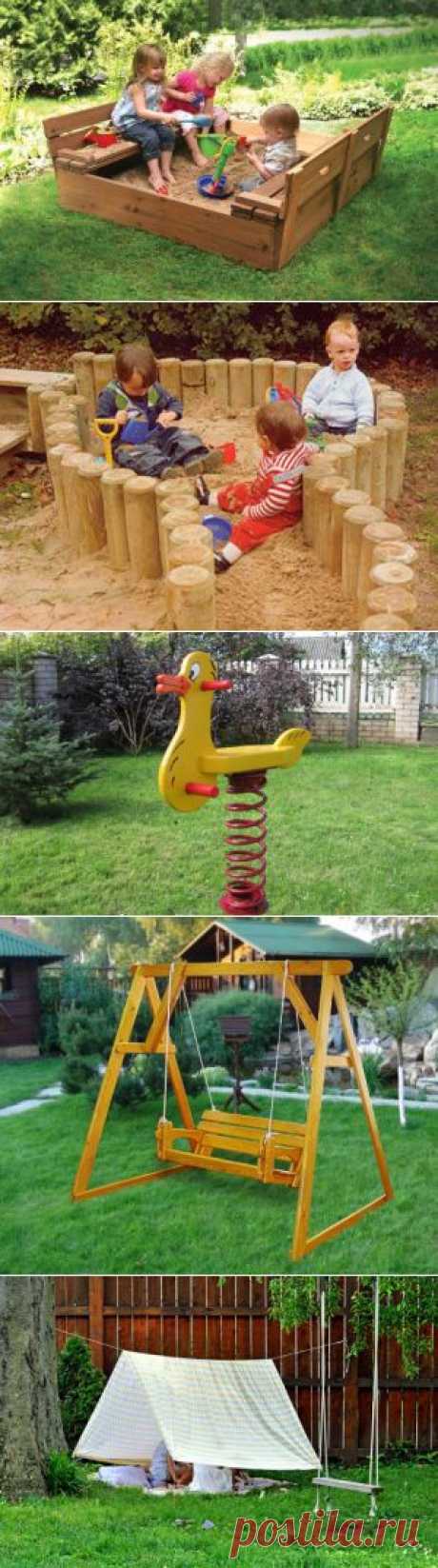 Как сделать детскую площадку своими руками: инструкция по построению песочницы, качелей и домика для детей