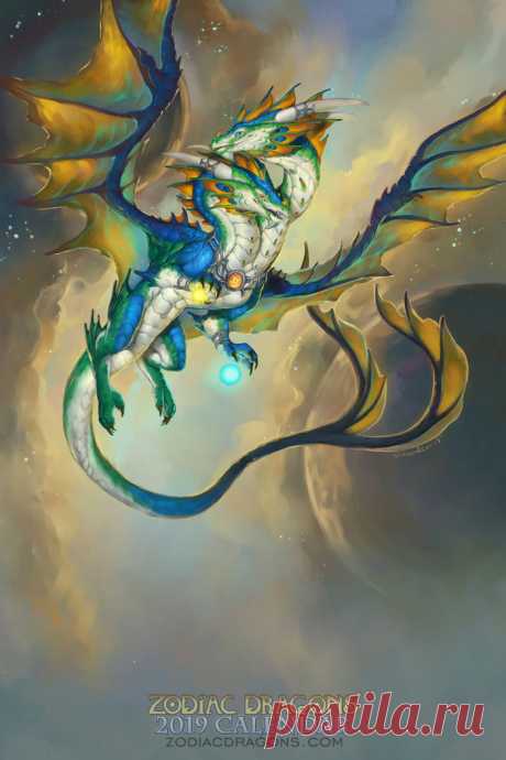 2019 Zodiac Dragon Gemini, Art by SixthLeafClover – SixthLeafClover Studios