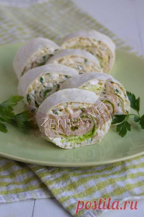 Лаваш с курицей и плавленым сыром — Кулинарные рецепты любящей жены