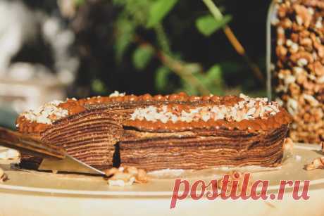 Шоколадный блинный торт рецепт с фото пошагово