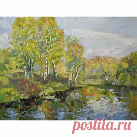 Nature Lake Painting Spring Landscape Original Artwork Impressionism Plein Air - Shop ArtDivyaGallery Posters - Pinkoi Nature Lake Painting Spring Landscape Original Artwork Impressionism Plein AiArtwork Canvas Oil Impression Art by Natalya Savenkova 30 x 40 cm. 12 x 16 inches Medium: canvas, oil. Style: Modern, Impressionist, realism. The painting is covered with a protective layer of professional varnish. It is painted on a stretched canvas. with professional paints.