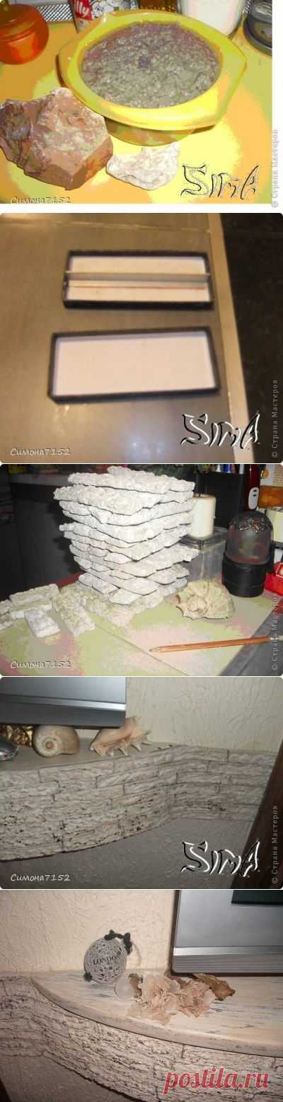 Процесс декорирования стены камнем из бумаги | Страна Мастеров