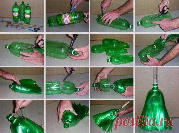 Полезная поделка - метла из пластиковой бутылки сделать самому своими руками