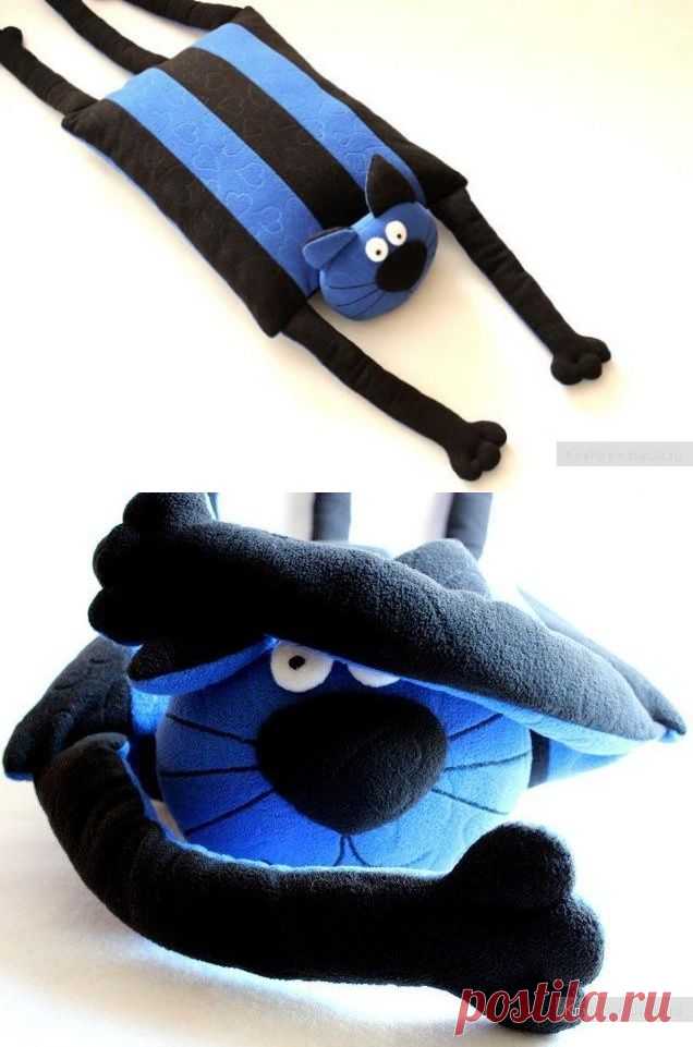 Подушка игрушка. Кот. Фото МК / Декоративные подушки своими руками, фото. Коврики и одеяла. Шитье и вязание крючком и на спицах / КлуКлу. Рукоделие - бисероплетение, квиллинг, вышивка крестом, вязание