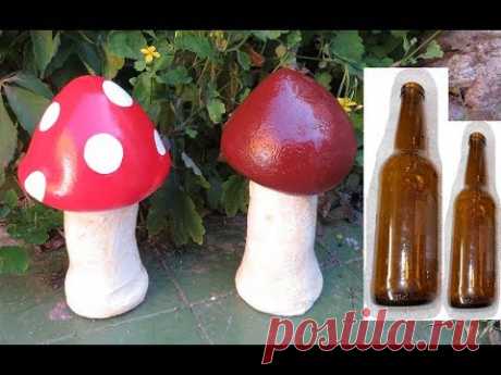 DIY:Как СДЕЛАТЬ ЭКОНОМ ГРИБЫ для САДА. How to MAKE Cement MUSHROOMS for GARDEN