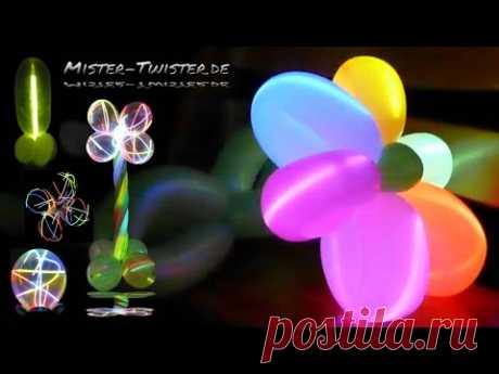 Balloon light flower decoration, Ballon Licht Blume Lichtblume, Dekoration, Party, Silvester - YouTube